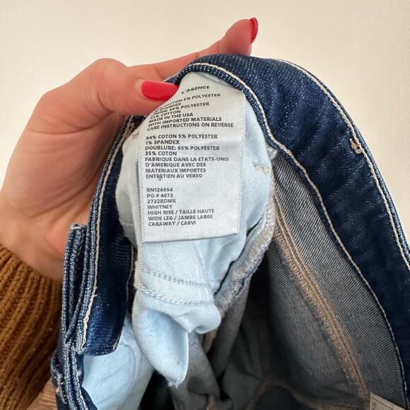 L'AGENCE Whitney High Rise Wide Leg Jeans in Caraway Blue 25 - Picture 9 of 11